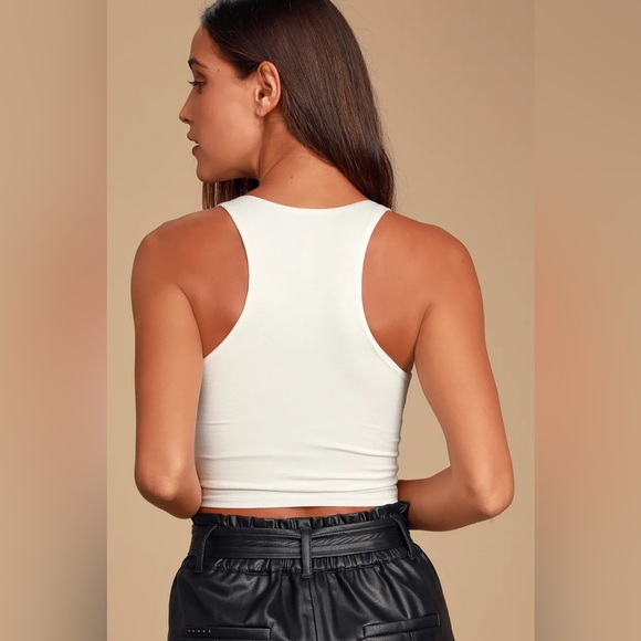 Lulus Feel Like Dancing White Crop Top size small - Picture 2 of 6